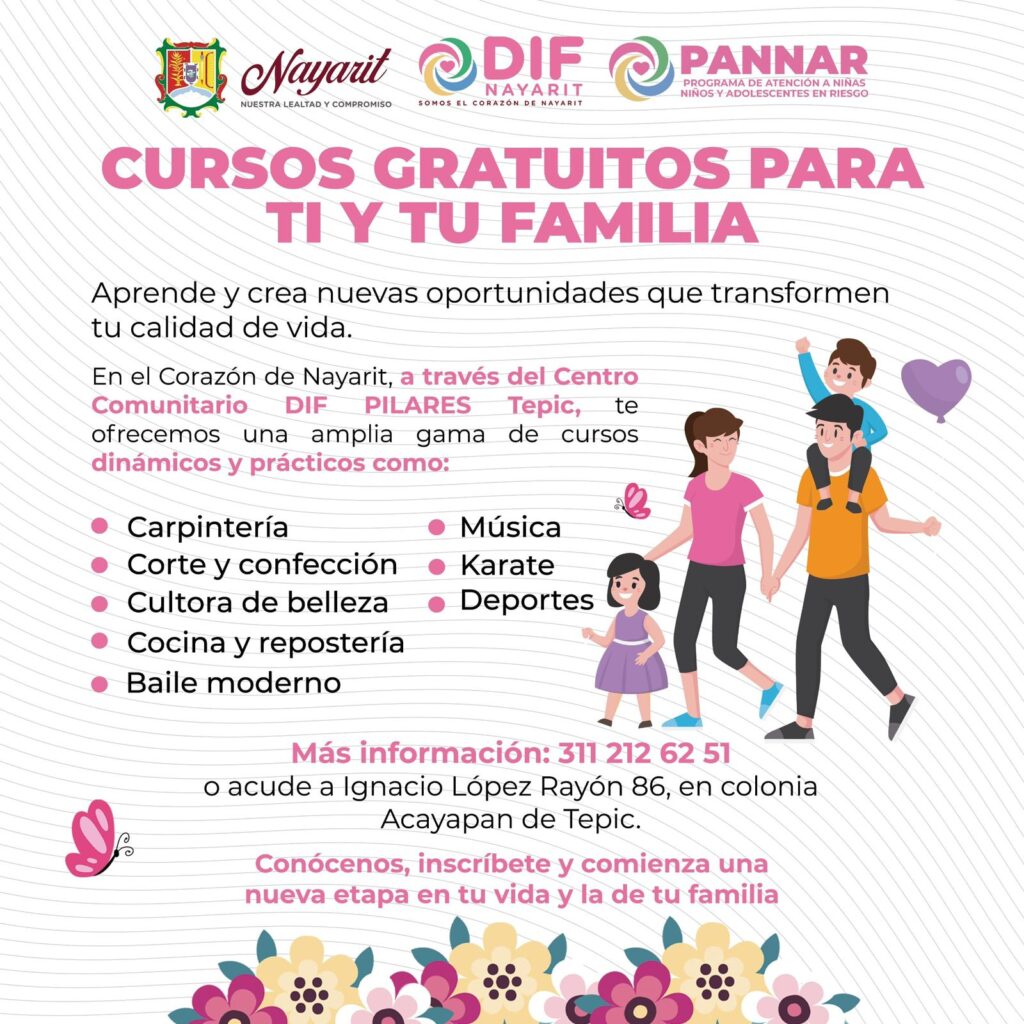 El Corazón de Nayarit ofrece una gran variedad de cursos de capacitación para toda la familia.