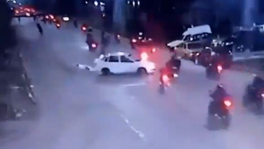 VIDEO: Conductor arrolla caravana de 100 motos: un joven muerto y seis heridos