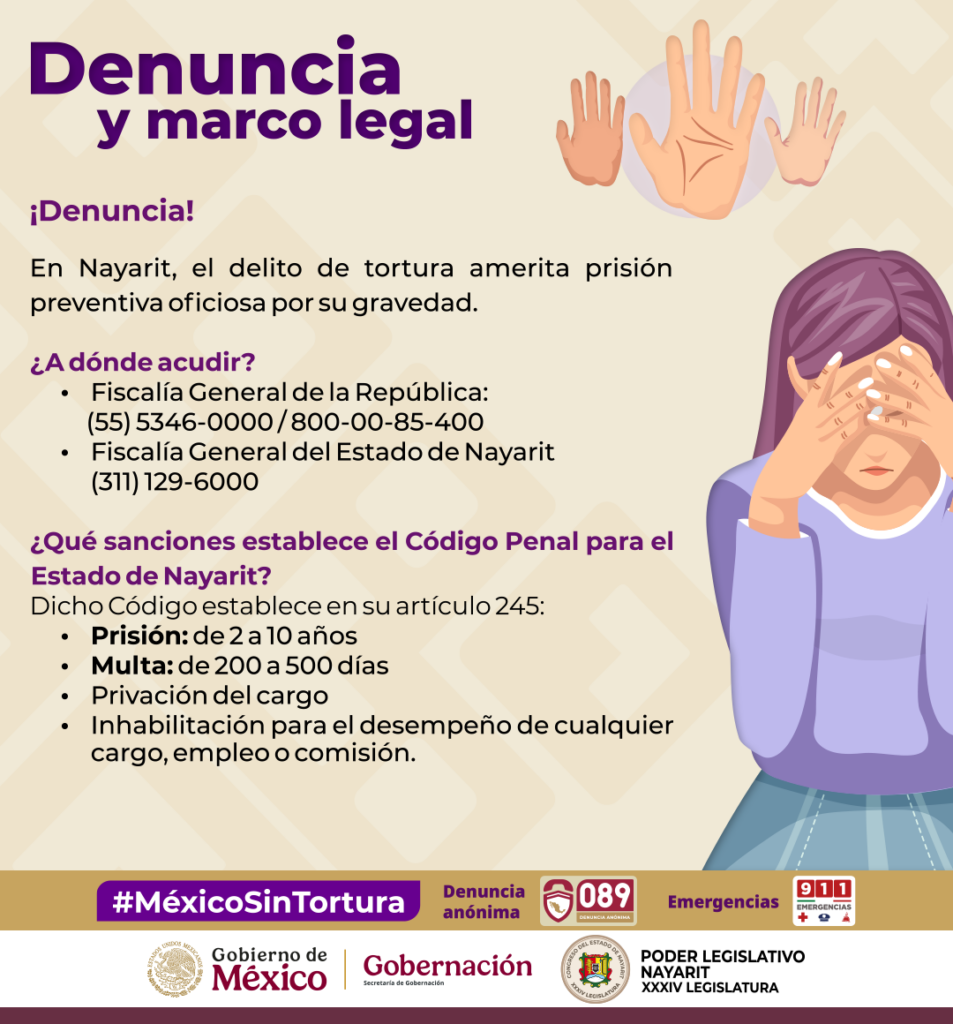 En Nayarit, la tortura no se tolera: Congreso del Estado