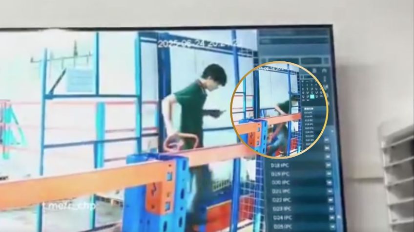 VIDEO: Por ir pegado al celular joven empleado cayó al vacío del hueco de elevador
