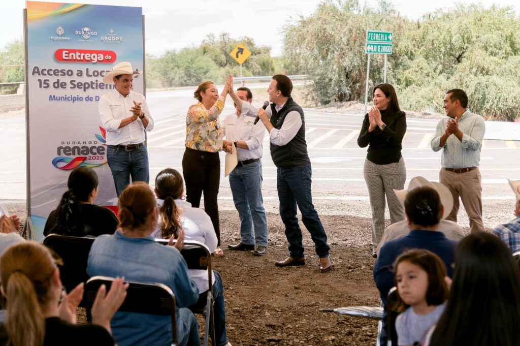 Esteban entrega nueva vialidad que transforma el acceso a la localidad 15 de Septiembre y mejora la calidad de vida