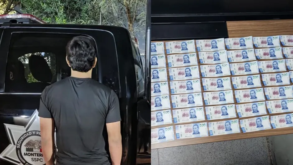 Detienen a menor con más de 24 mil pesos en billetes falsos en Monterrey