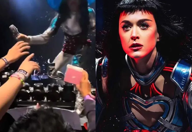 Katy Perry lanza regalo de fan en pleno concierto y la tachan de ‘grosera’