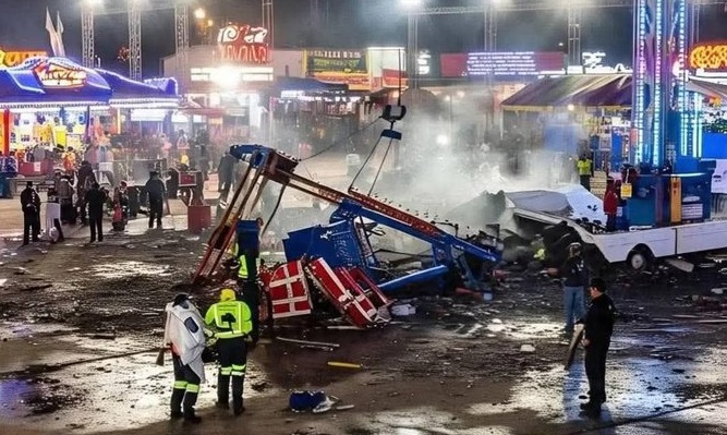 VIDEO: Juego mecánico se desploma en Feria de Nuevo León: 15 personas resultan lesionadas