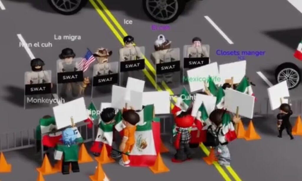 Protestas en Roblox, niños también están en contra de las redas contra migrantes