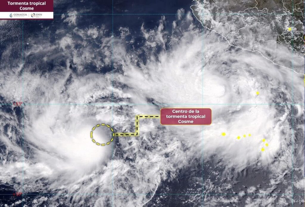 Se forma la tormenta tropical ‘Cosme’ en el Pacífico; se suma a ‘Bárbara’