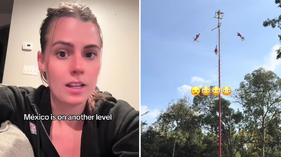 Mujer estadounidense crítica ritual de Voladores de Papantla