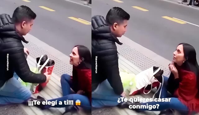 Joven le pide matrimonio a su novio entre gritos y ruegos, pero él no responde