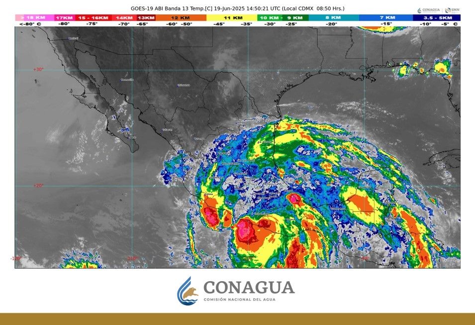 Pronóstico de lluvias en Durango por efectos del huracán Erick: Conagua