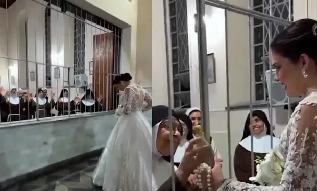 VIDEO: Exmonja conmueve al despedirse de sus hermanas religiosas antes de su boda