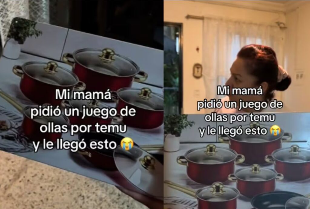 Compró Ollas en temu recibió una foto