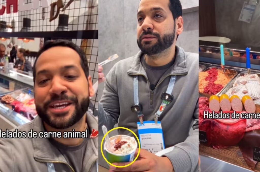 Heladería donde la nieve está hecha a base de carne cruda