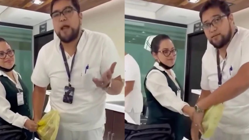VIDEO: Jefa de enfermería discute con camillero frente a pacientes por unas quesadillas