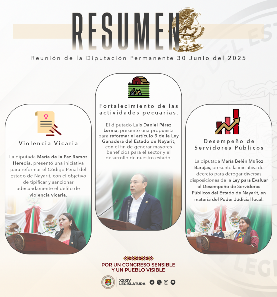 La Diputación Permanente del Congreso de Nayarit presentó iniciativas para fortalecer la educación, ciencia y tecnología.