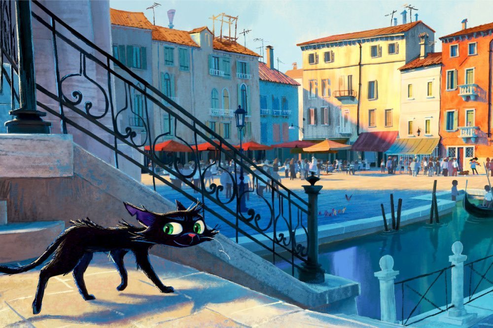 Pixar revela la primera imagen de GATTO, su emotiva película gatuna con animación pintada a mano