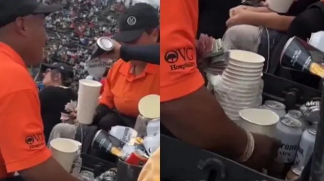 VIDEO: Captan a vendedores echando agua sucia a las cervezas en pleno evento de NASCAR