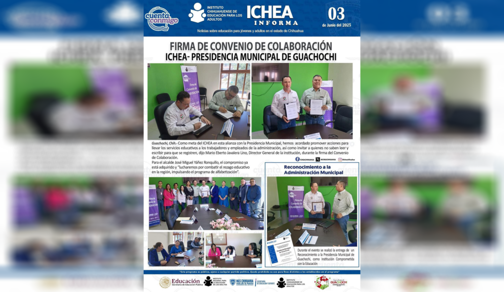 ICHEA y Guachochi trabajarán para combatir analfabetismo