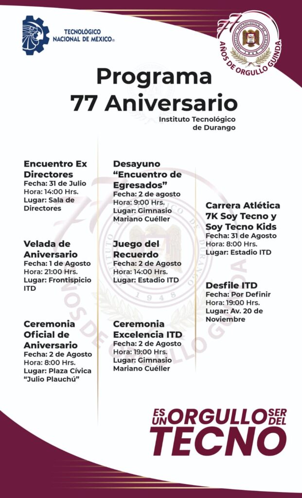 ITD conmemora 77 Aniversario; anuncian nueva carrera profesional