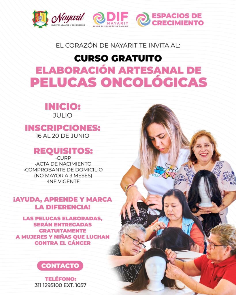 Invita el DIF Nayarit al curso gratuito «Elaboración Artesanal de Pelucas Oncológicas»