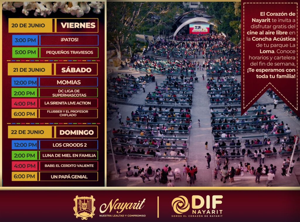 Invita DIF Nayarit al cine al aire libre en La Loma