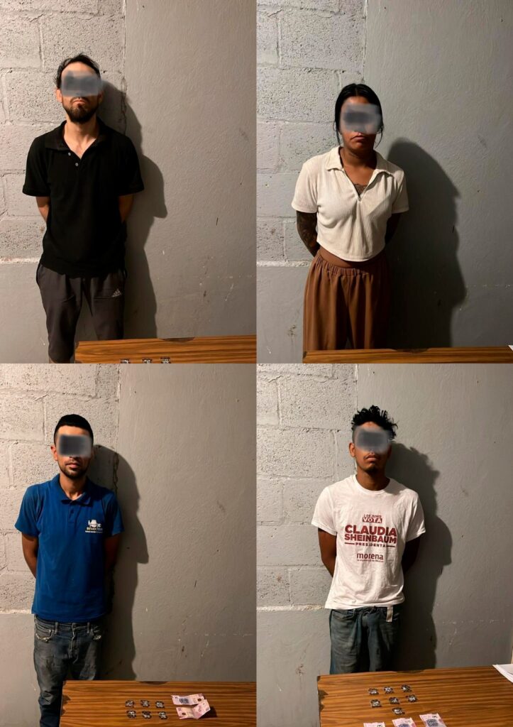 Mujer y tres varones arrestados con sustancias