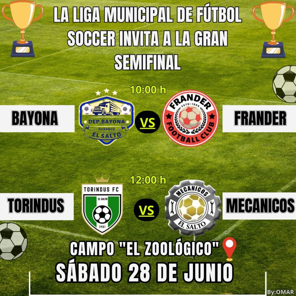 Listas las finales de fútbol municipal en El Salto