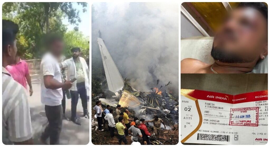 VIDEO: Único sobreviviente del accidente de Air India sale caminando entre los escombros
