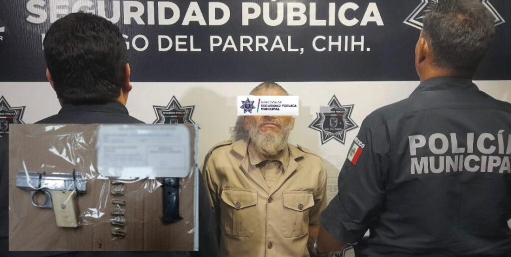 Detienen a sujeto armado en pleno centro de Parral