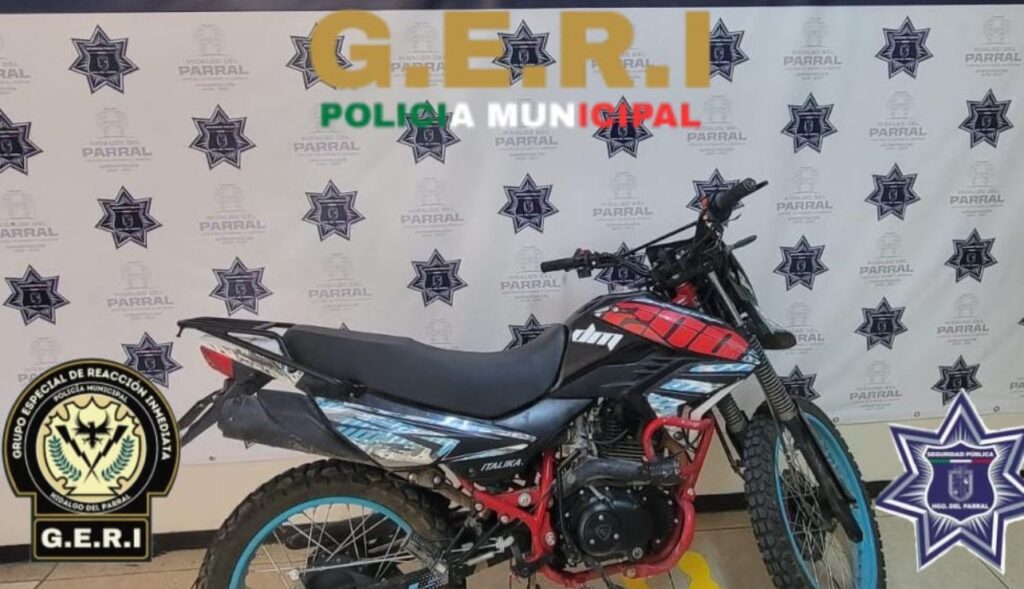 Recupera GERI motocicleta con reporte de robo en la colonia Tierra y Libertad
