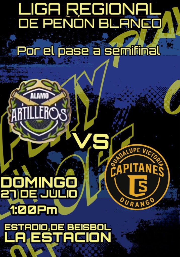 Artilleros de Álamo y capitanes de Guadalupe Victoria se enfrentan por el pase a la semifinal en la liga regional de Peñón Blanco