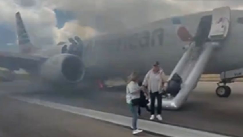 VIDEO: Vuelo de American Airlines se incendia con pasajeros a bordo