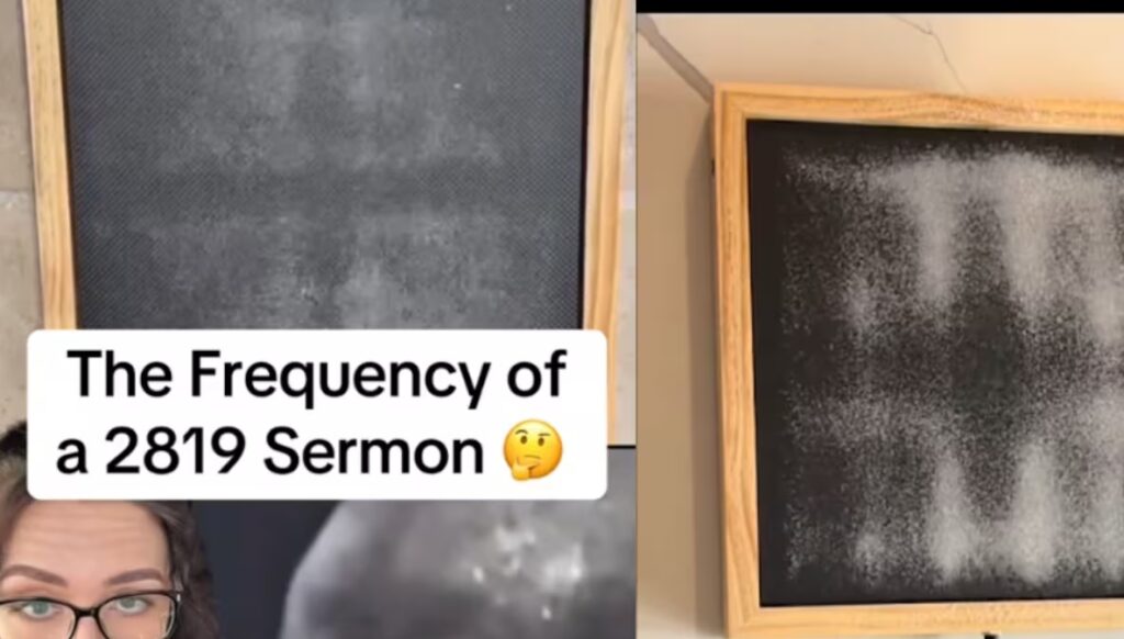 “Así se ve la frecuencia de Dios”: Arena forma una cruz al sonar música cristiana