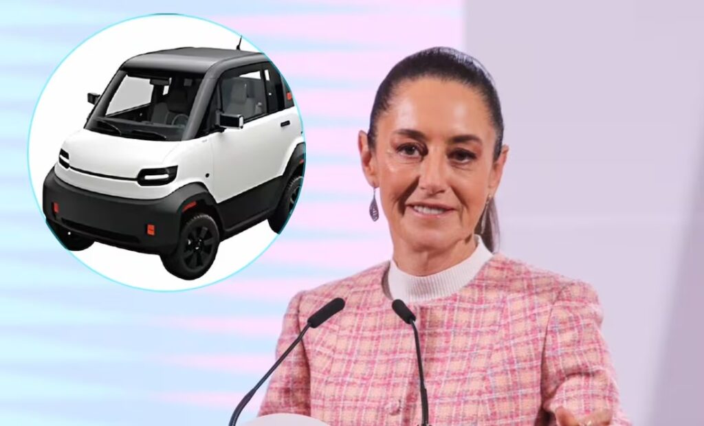 Claudia Sheinbaum anuncia el avance del miniauto eléctrico Olinia