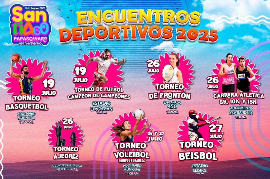 Arranca Semana Deportiva por la Feria Regional Santiago 2025 en Santiago Papasquiaro
