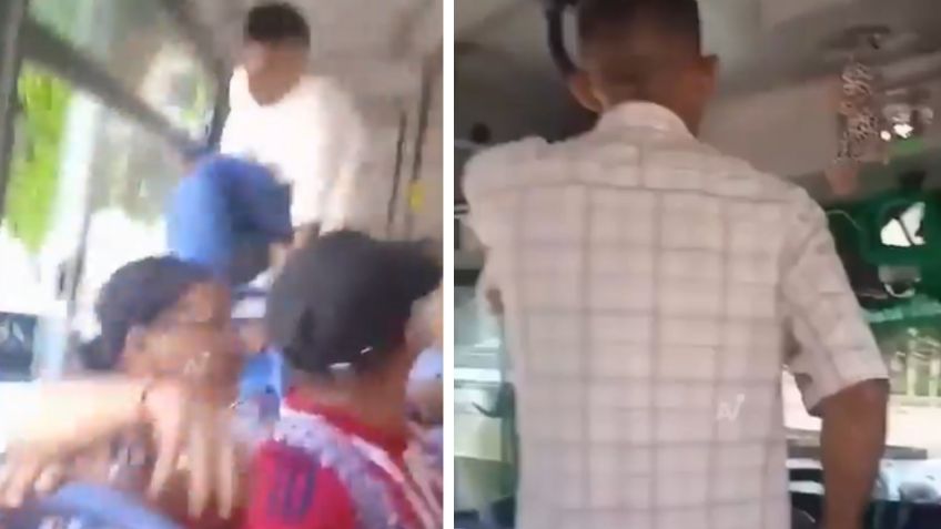 VIDEO: Predicador pierde el control en camión: insulta a pasajeros, destruye todo y se lanza por la ventana