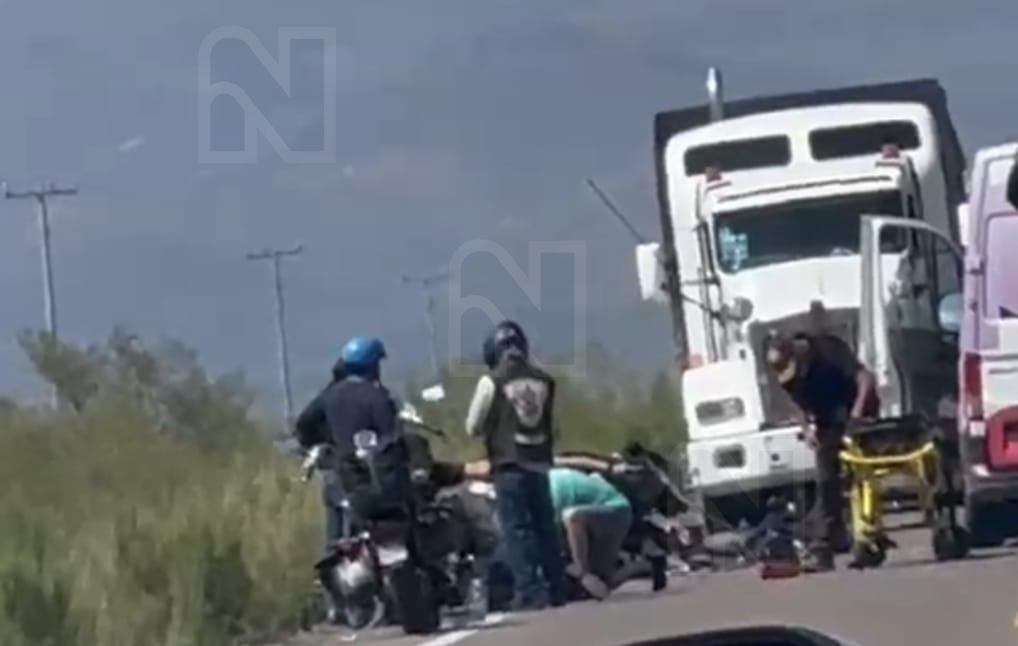 Motociclista derrapa en la vía corta a Chihuahua tras Jornadas Villistas