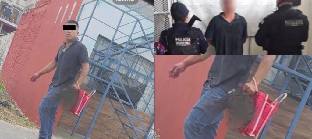 VIDEO: Captan a hombre caminando con cabeza humana en plena calle como si nada