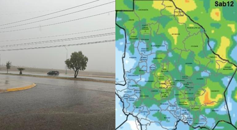 Fuerte lluvia en el estado, hasta 75 mm en la Sierra