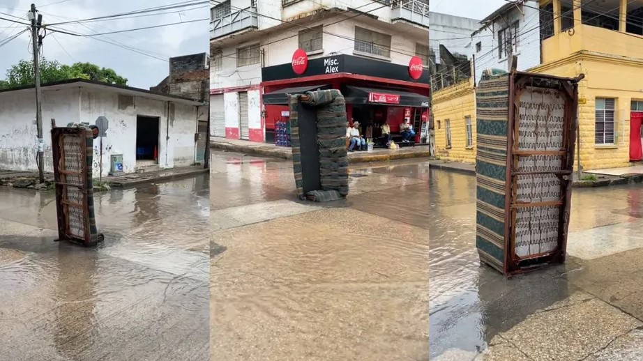 Ingenio Mexicano: Colocan sofá en alcantarilla abierta