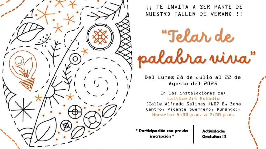 Invitan al taller de verano “Telar de Palabra Viva” por parte de Semillero Creativo