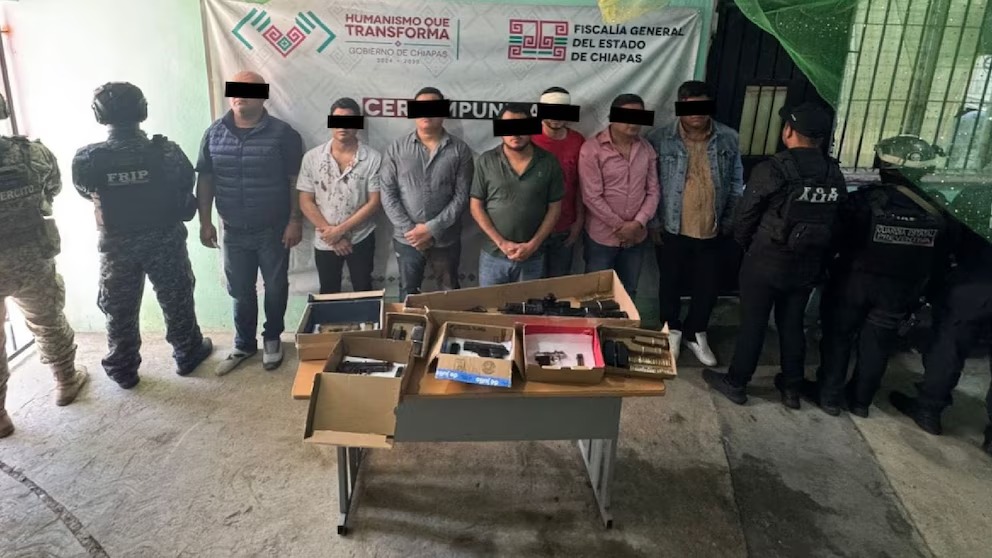 Detienen a 9 presuntos integrantes del Cártel de Sinaloa en Chiapas tras agresión a policía