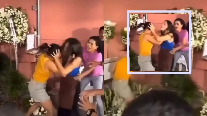 VIDEO: ¡Ni el difunto se salvó del drama! Funeral termina en pelea y el ataúd va al suelo