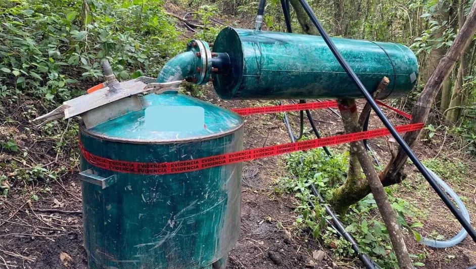 Inhabilitan narcolaboratorio para elaboración de metanfetaminas en Chiapas