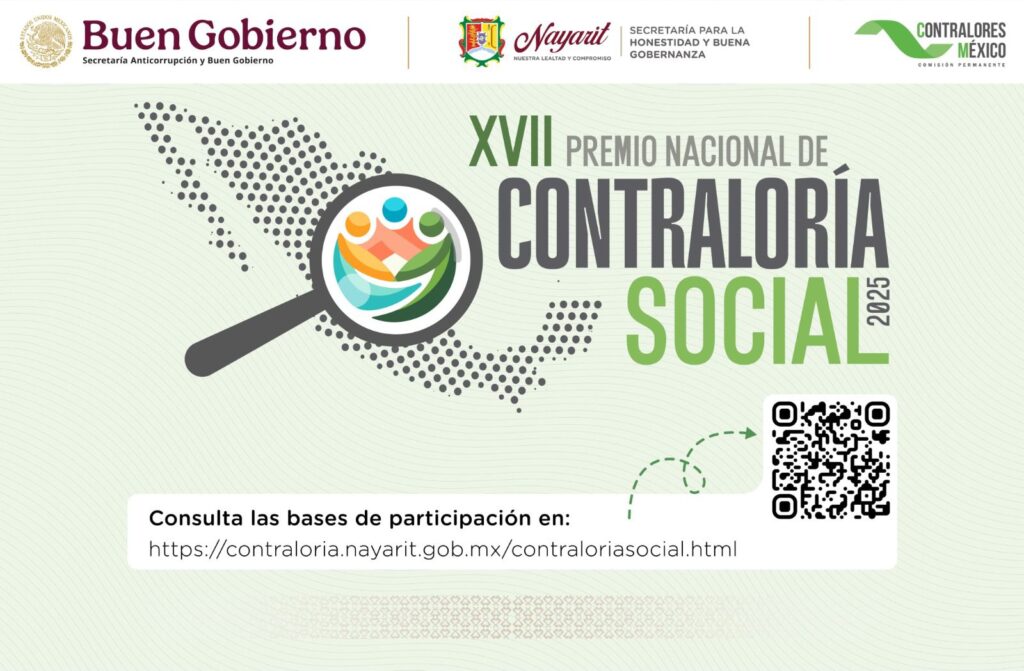 La Secretaría para la Honestidad y Buena Gobernanza invita a participar en la XVII Edición del Premio Nacional de Contraloría Social 2025.