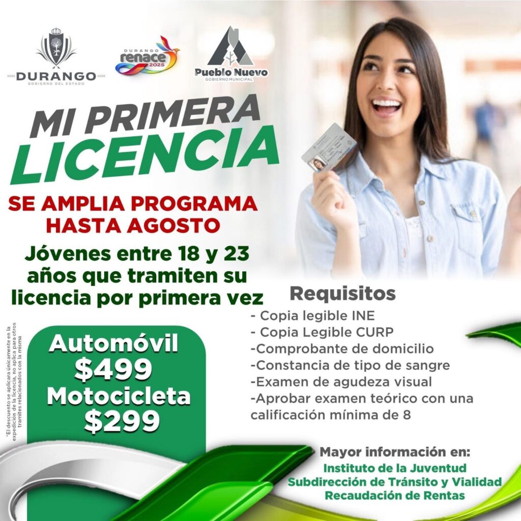 Amplían descuentos en licencias para jóvenes