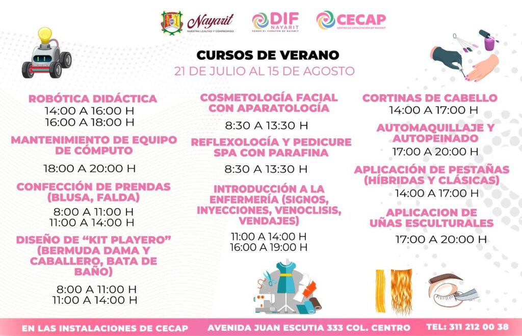 ¡Este verano aprende algo nuevo en el CECAP del DIF Nayarit!