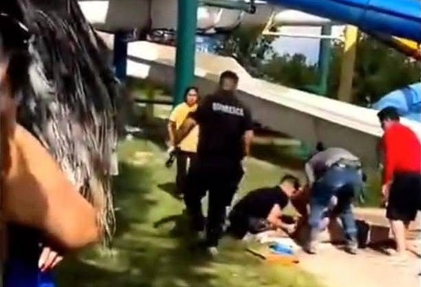 Hombre es succionando por tubería de alberca en «Las Pampas»