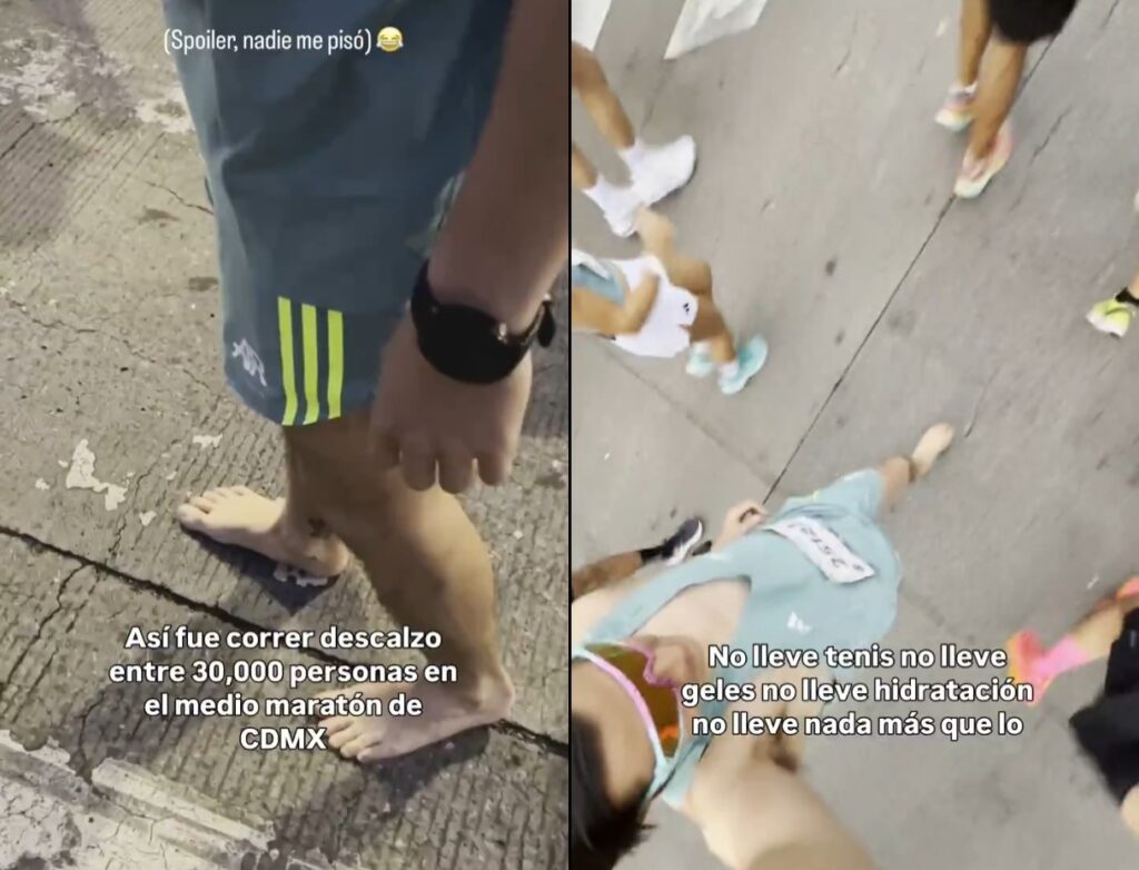 Critican a tiktoker por correr descalzo y grabarse solo para hacerse famoso