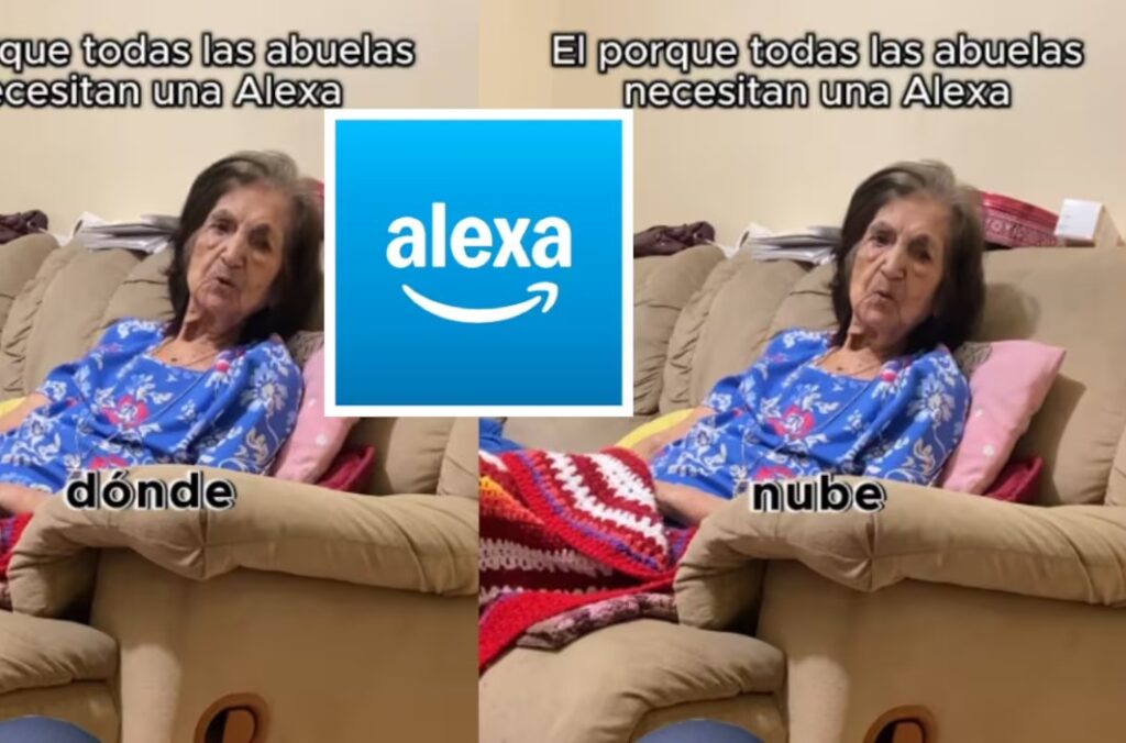 Abuelita conquista las redes con su curiosidad por Alexa