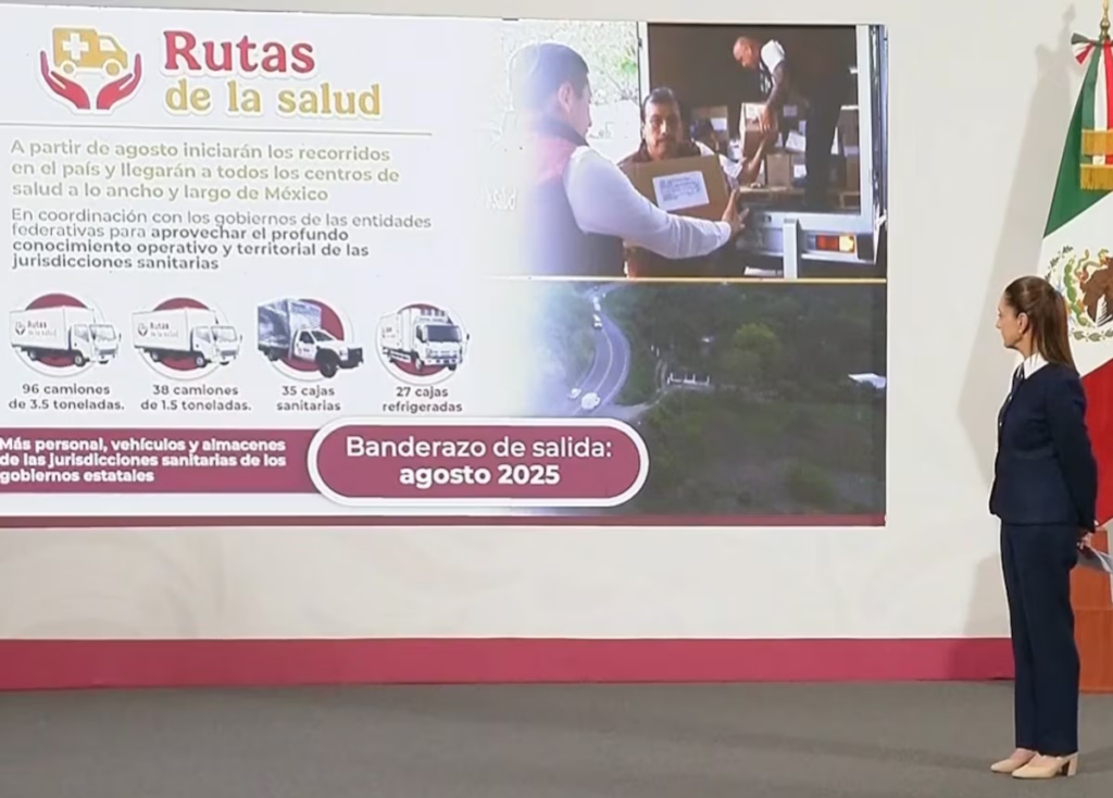 Sheinbaum da banderazo a las Rutas de la Salud para surtir medicamentos a IMSS Bienestar